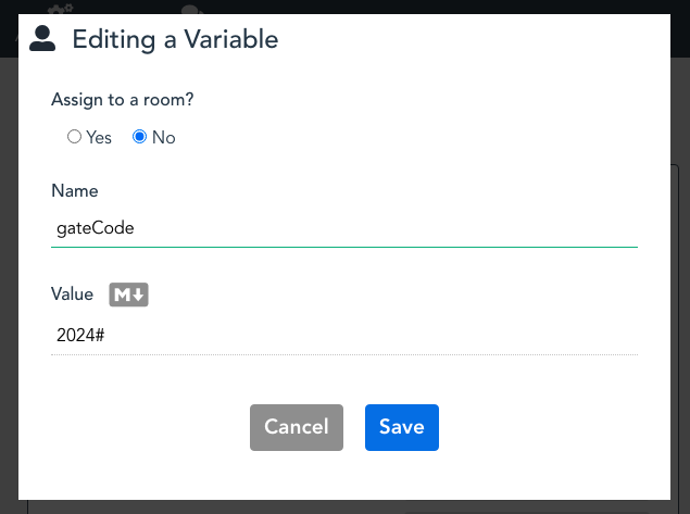 Edit a Variable