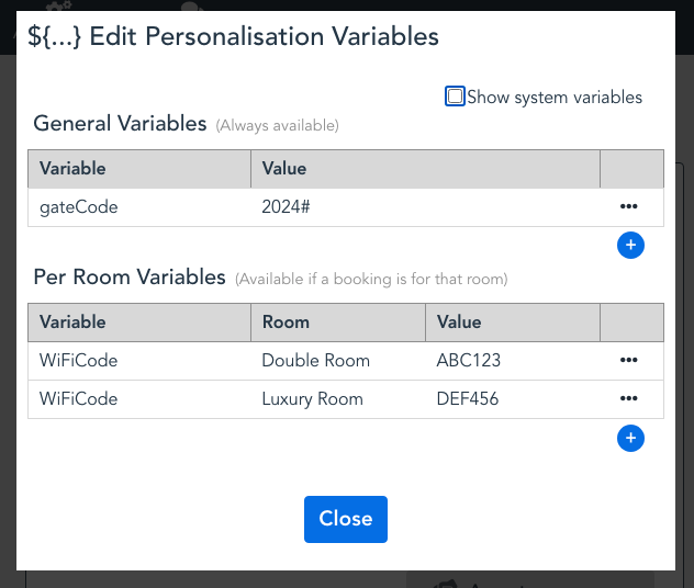 Hide System Variables